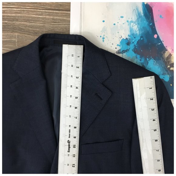 Jaeger Mens Blazer Sport Coat Three Button Jacket Wool Size 38R Men Casual Suits - Picture 12 of 13